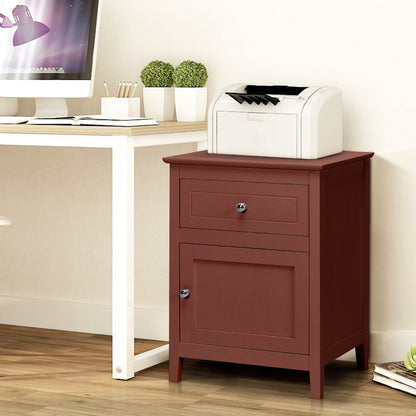 Mesa auxiliar de 2 niveles con amplio tablero - Cerezo