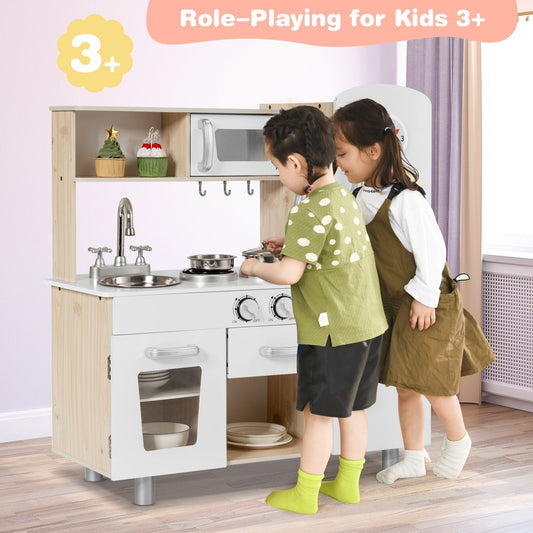 Vintage Play Kitchen Pretend Kids Cooking Playset Toys with Water Dispense - Tampa Home & Garden Store