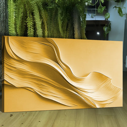 Gold Minimalist Wall Art II canvas by Tailored Canvases featuring flowing gold curves on Tampa Home & Garden Store