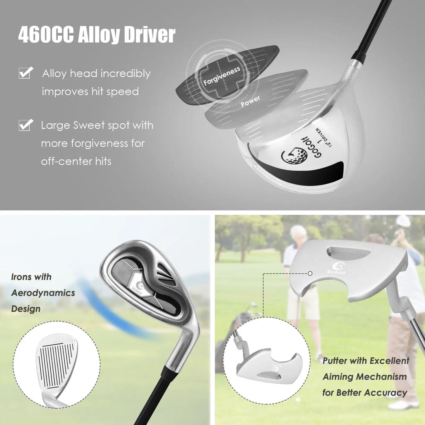 Women's Complete Golf Club Set With Stand Bag