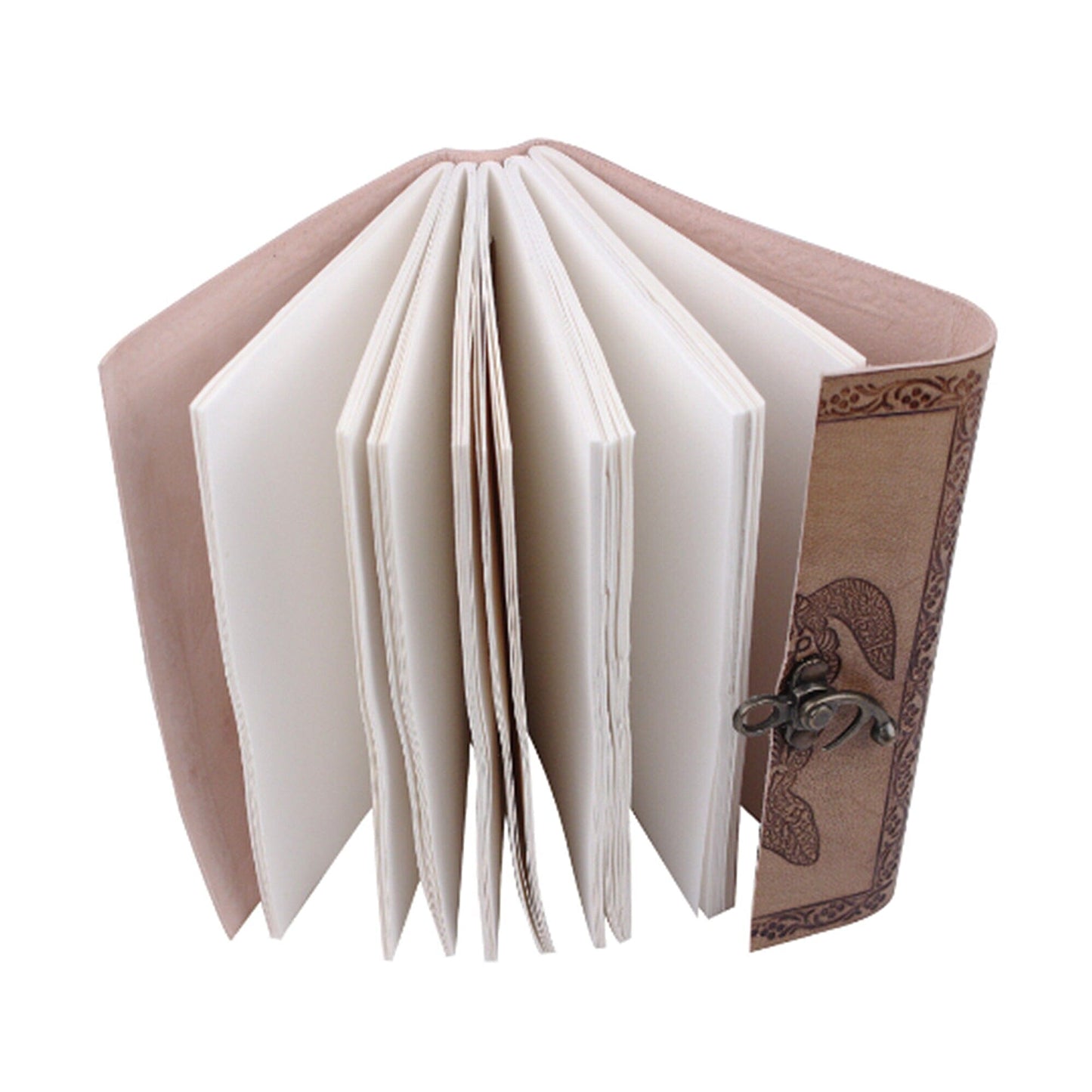 The Turtle Notebook leather journal in tan with embossed border, Classy Leather Bags on Tampa Home & Garden Store