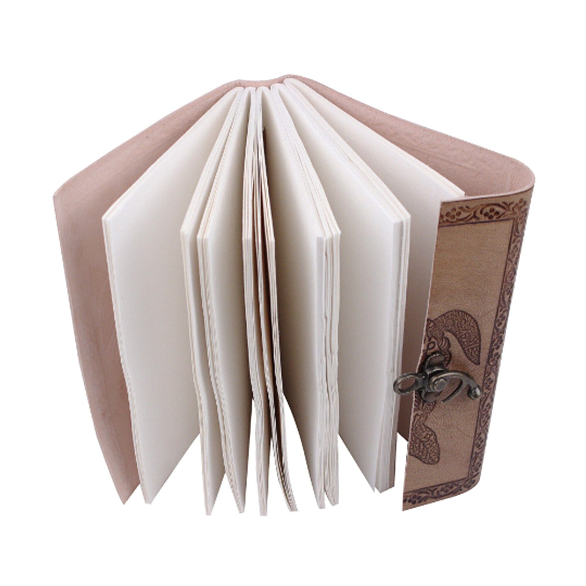 The Turtle Notebook leather journal in tan with embossed border, Classy Leather Bags on Tampa Home & Garden Store