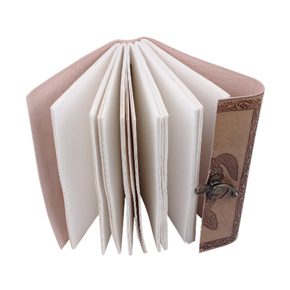 The Turtle Notebook leather journal in tan with embossed border, Classy Leather Bags on Tampa Home & Garden Store