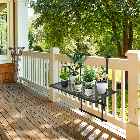 Railing Folding Table with 5-Level Adjustable Heights - Tampa Home & Garden Store