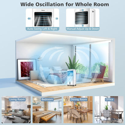 Enfriador de aire 3 en 1: ventilador y humidificador con control remoto