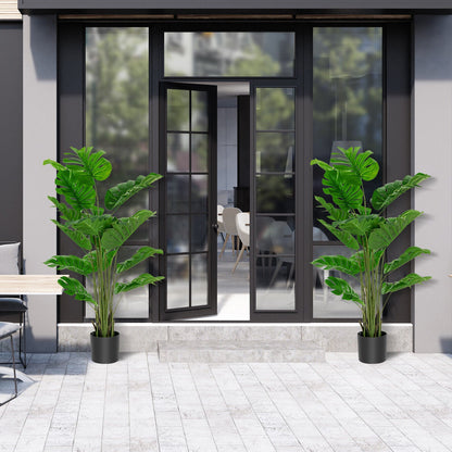 Juego de 2 Árboles Artificiales de Monstera de 1,5 Metros