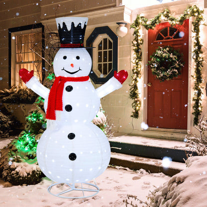 6 Feet Lighted Snowman with Top Hat and Red Scarf outdoor yard decor white on Tampa Home & Garden Store
