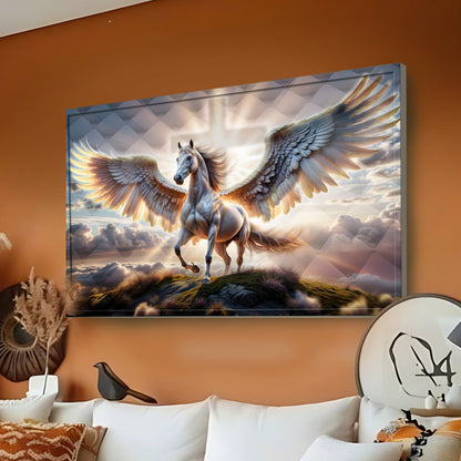 3D Horse Faith Wall Art VI canvas winged Pegasus clouds at sunrise by Tailored Canvases on Tampa Home & Garden Store