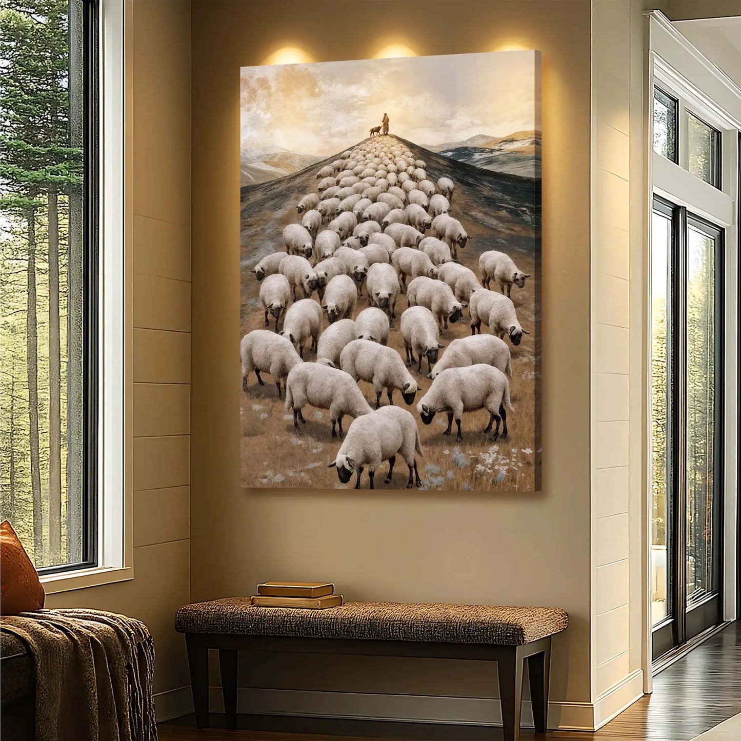 Parable Of The Lost Sheep Faith Wall Art II canvas by Tailored Canvases, flock scene on Tampa Home & Garden Store