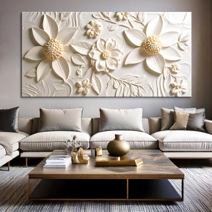 Floral Abstract Wall Art II canvas by Tailored Canvases; raised flowers with textured backdrop on Tampa Home & Garden Store