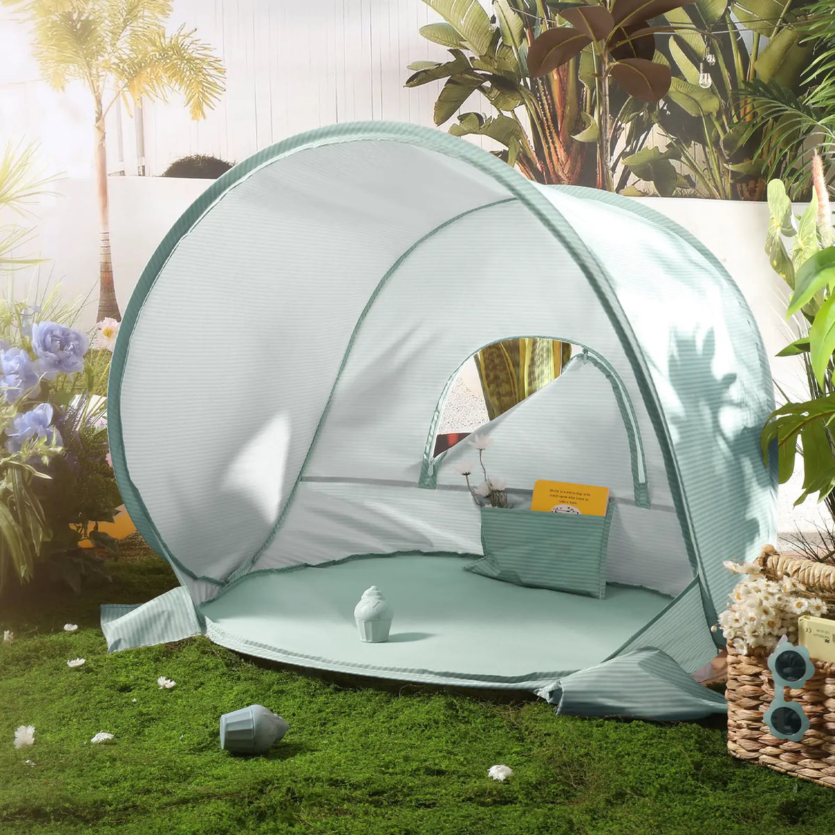 Tiny Land One-Stop Beach Toy & Tent Set teal beach tent pop-up by Tiny Land INC on Tampa Home & Garden Store