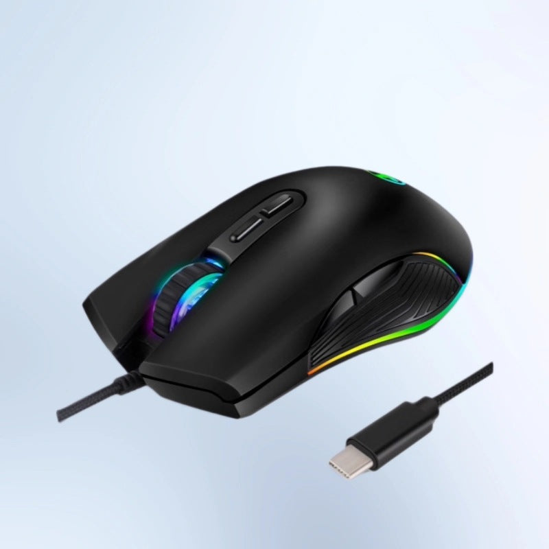 Stevvex wired RGB gaming mouse with ergonomic grip, adjustable DPI, backlit wheel on Tampa Home & Garden Store