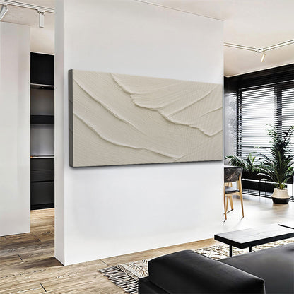 Abstract Minimalist Wave Wall Art II canvas by Tailored Canvases in beige textured waves on Tampa Home & Garden Store