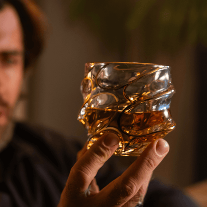the Gold Line Storm Japanese Crystal Whisky Glass