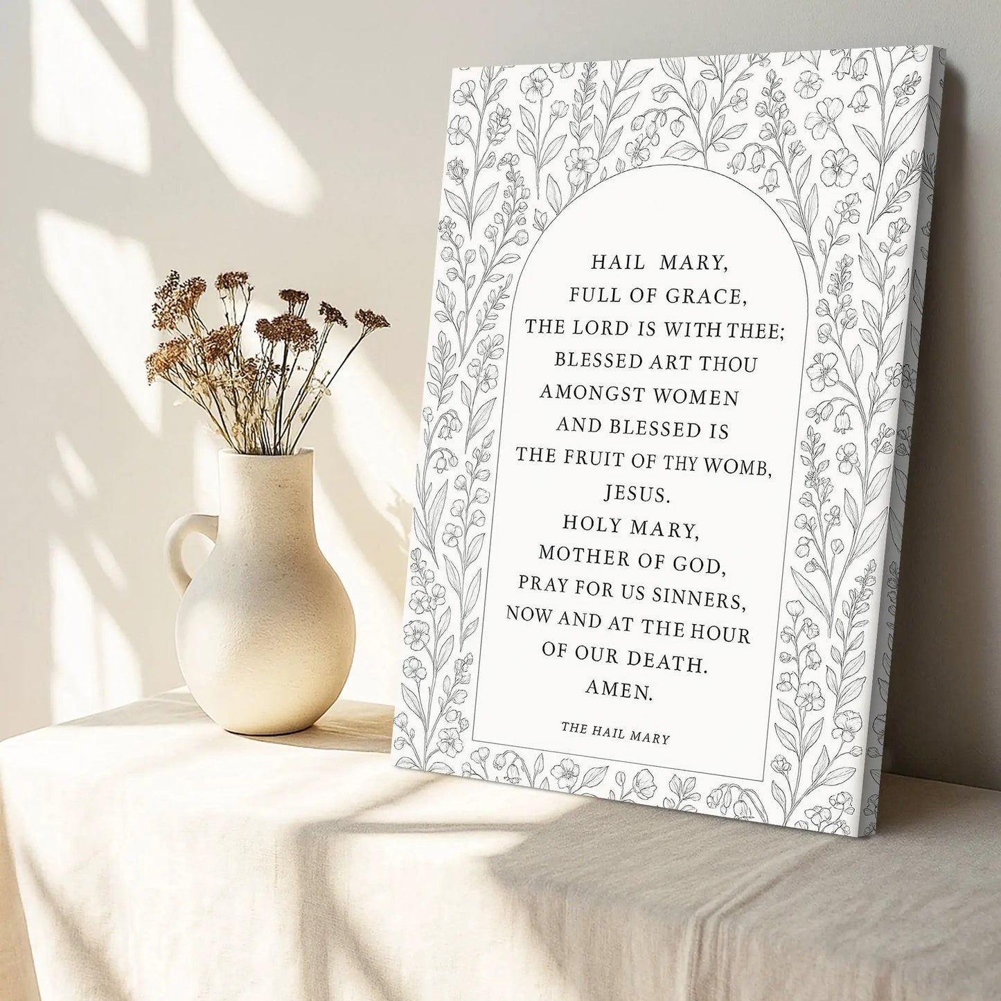 the Hail Mary Faith Sign III Canvas Wall Decor