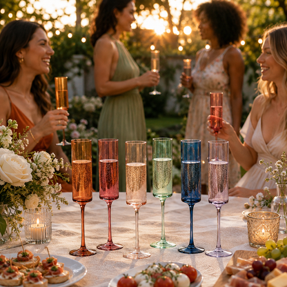 Tonal Champagne Flute Set And Six Glasses