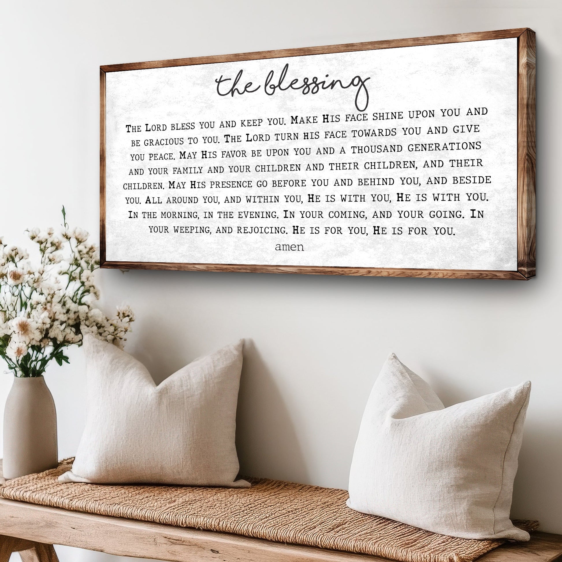 The Blessing Faith Sign II canvas by Tailored Canvases with wood frame and scripture text on Tampa Home & Garden Store