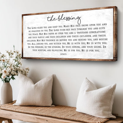The Blessing Faith Sign II canvas by Tailored Canvases with wood frame and scripture text on Tampa Home & Garden Store
