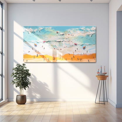 Beach Days Wall Art VI canvas by Tailored Canvases; turquoise ocean and orange sand texture on Tampa Home & Garden Store