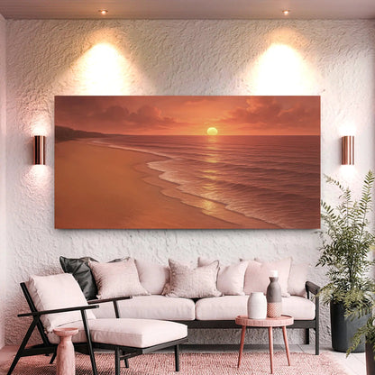 Beach Shoreline Coastal Wall Art VII canvas by Tailored Canvases, sunset beach scene on Tampa Home & Garden Store