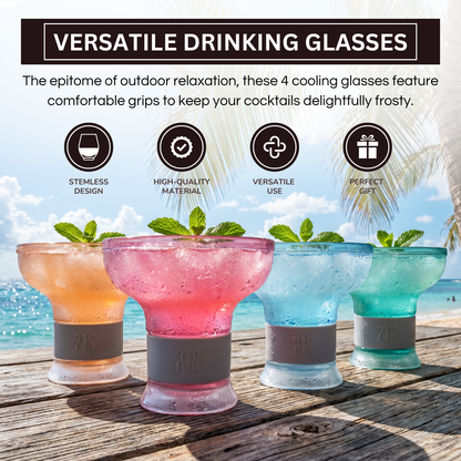 Eze Acrylic Frozen Margarita Glasses Set of 4