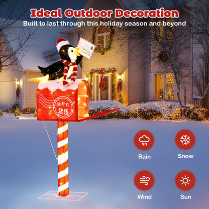 4.8 ft Christmas Lighted Penguin on Mailbox with 100 LED Warm White Lights DirectDeals on Tampa Home & Garden Store
