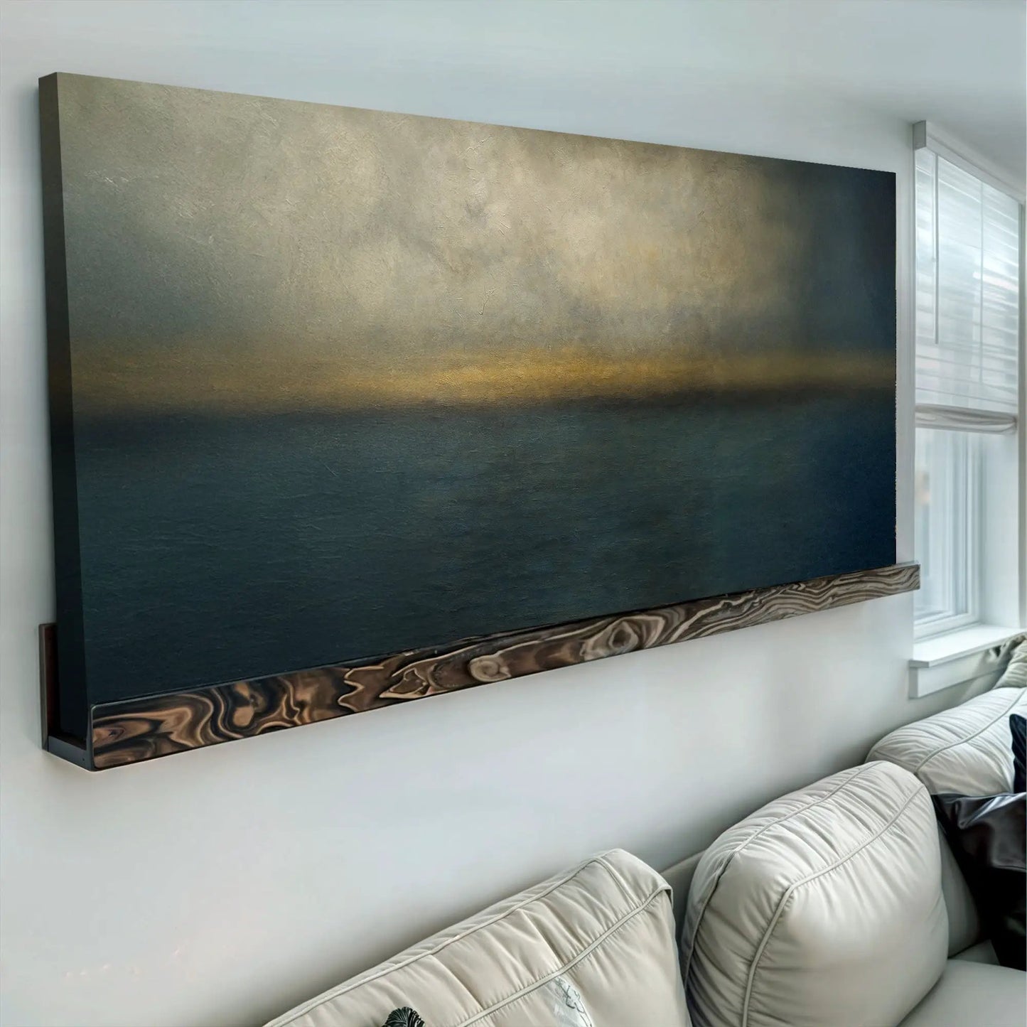 Waterscape Abstract Wall Art canvas with teal to gold gradient on Tampa Home & Garden Store