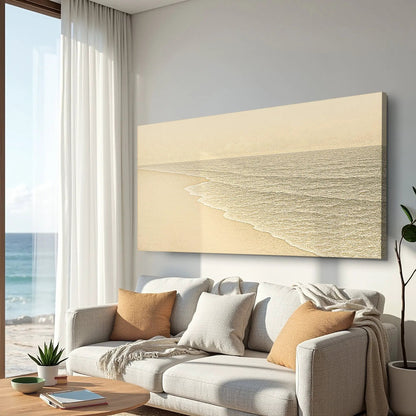 Beach Shoreline Coastal Wall Art III canvas by Tailored Canvases, beige coastal wall art on Tampa Home & Garden Store