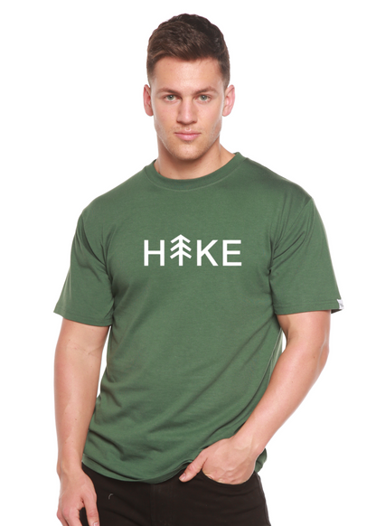 Hike Men's green bamboo viscose/organic cotton short sleeve graphic tee with white HIKE logo on Tampa Home & Garden Store