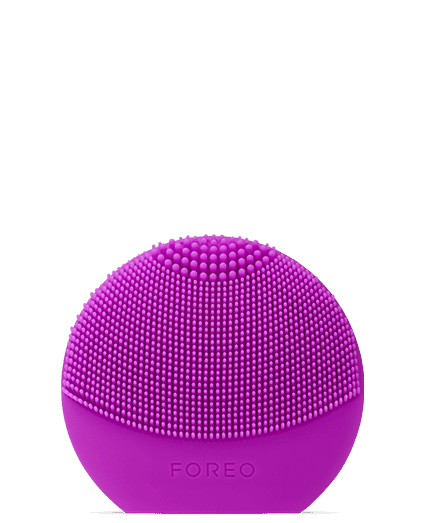FOREO LUNA play plus purple silicone facial cleansing device with dense bristles on Tampa Home & Garden Store