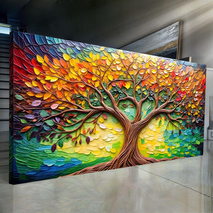 Tree Of Life Wall Art canvas, colorful leaf tree on crafting canvas by Tailored Canvases on Tampa Home & Garden Store