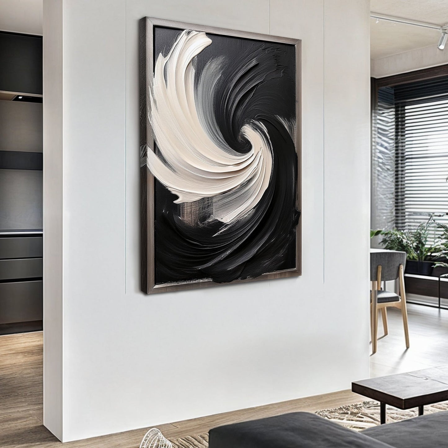 Black and White Vortex Abstract Wall Art Canvas by Tailored Canvases, crafting canvas on Tampa Home & Garden Store