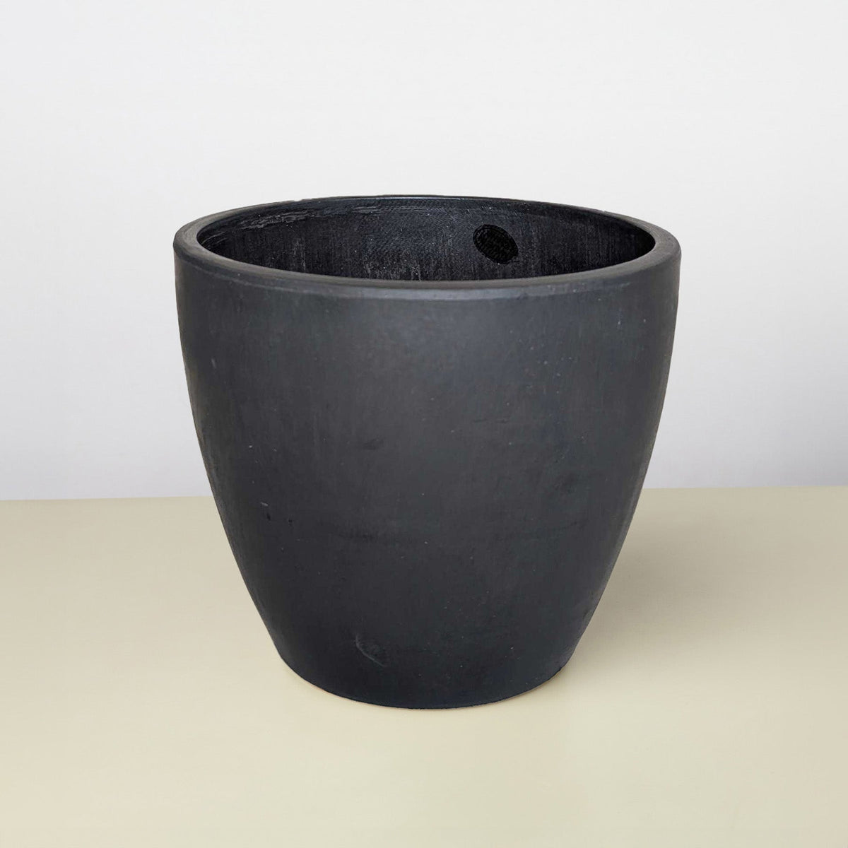 Black and TerraCotta Eco Pots planter by House Plant Shop, dark matte pot on Tampa Home & Garden Store
