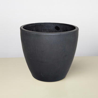 Black and TerraCotta Eco Pots planter by House Plant Shop, dark matte pot on Tampa Home & Garden Store