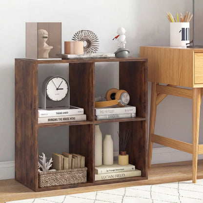 2 Door Wall Mount Bookshelf with Storage Cabinet