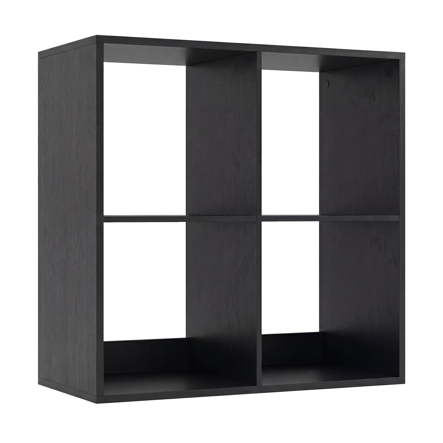 Estantería de 4 cubos con barandilla trasera para sala de estar o dormitorio - Blanco