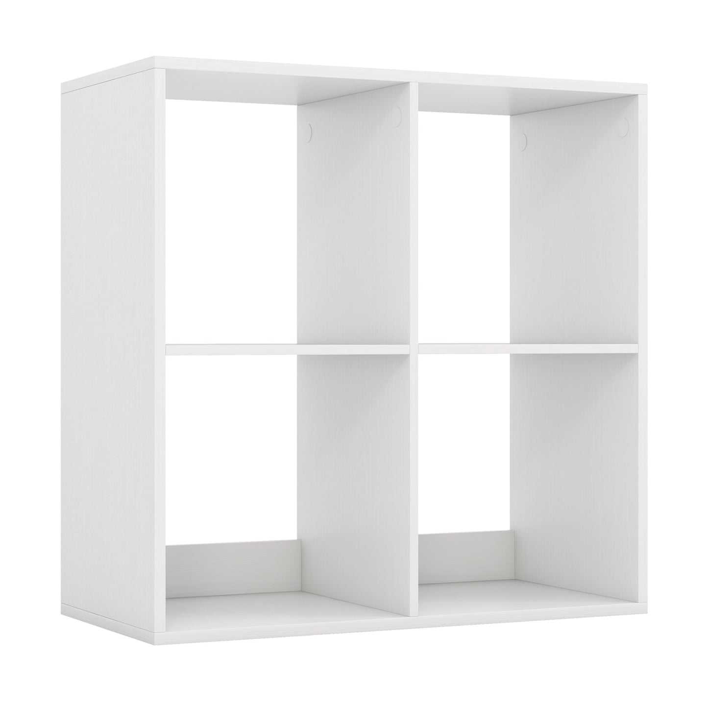 Estantería de 4 cubos con barandilla trasera para sala de estar o dormitorio - Blanco