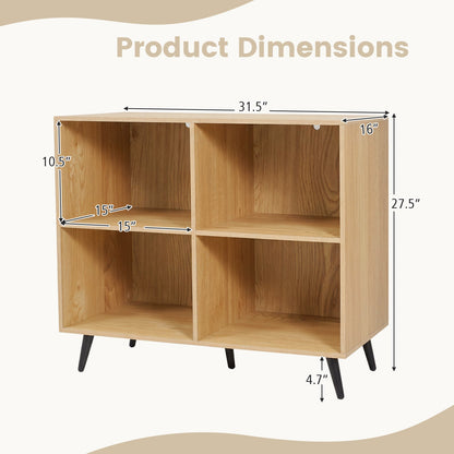 4-Cube Bookshelf with Metal Legs in white finish, 2x2 cubbies, DirectDeals, black legs on Tampa Home & Garden Store