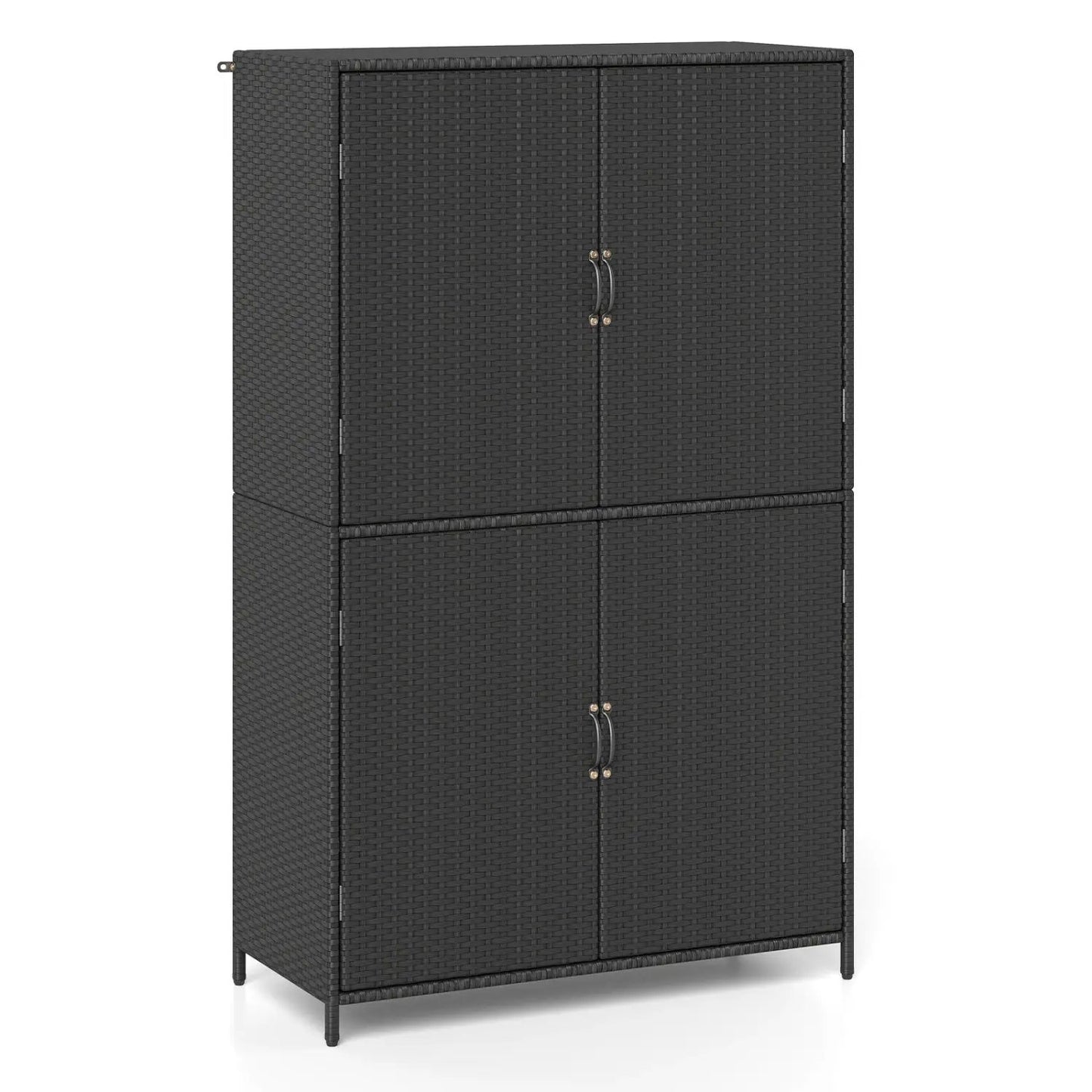 Rattan Vertical Shed With Adjustable Shelves