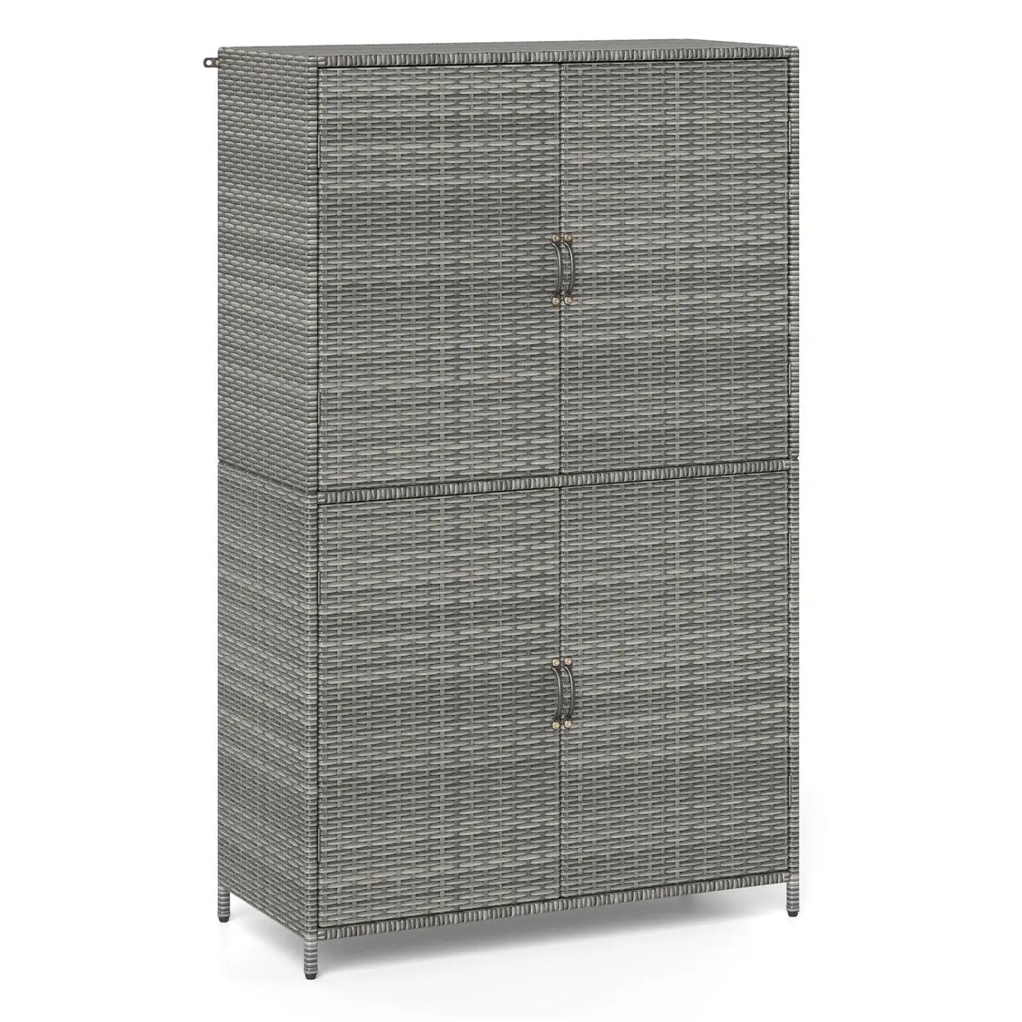 Rattan Vertical Shed With Adjustable Shelves