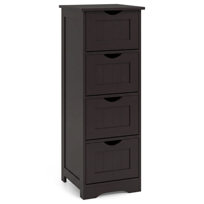 4-Drawer Freestanding Floor Cabinet with Anti-Toppling Device