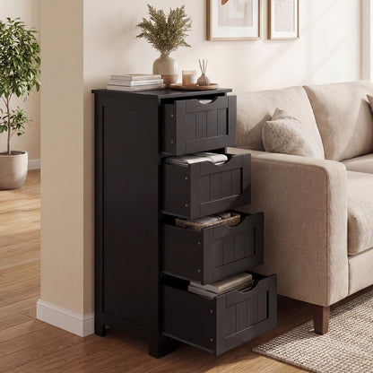 4-Drawer Freestanding Floor Cabinet with Anti-Toppling Device