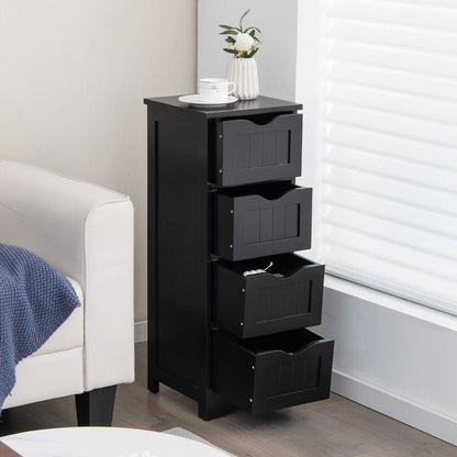 4-Drawer Freestanding Floor Cabinet with Anti-Toppling Device