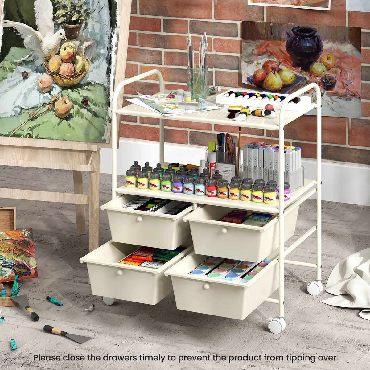 Wooden Mud Kitchen Set with Running Water Faucet Tank on a rolling cart with paints DirectDeals on Tampa Home & Garden Store