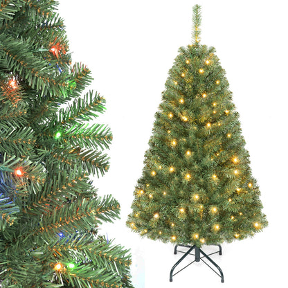 DirectDeals 5 ft pre-lit artificial Christmas tree with dual-color lights on stand on Tampa Home & Garden Store