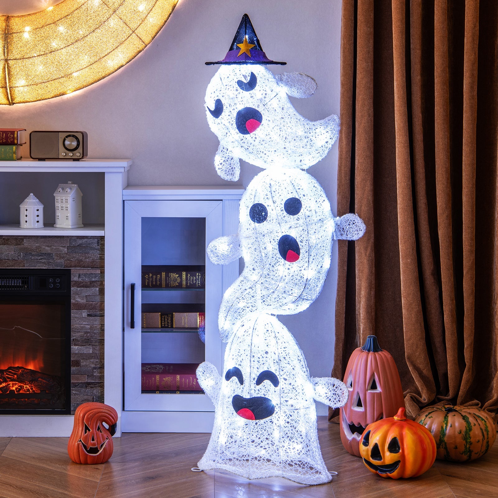 4 ft lighted standing ghost stack Halloween decoration with 120 LEDs DirectDeals on Tampa Home & Garden Store