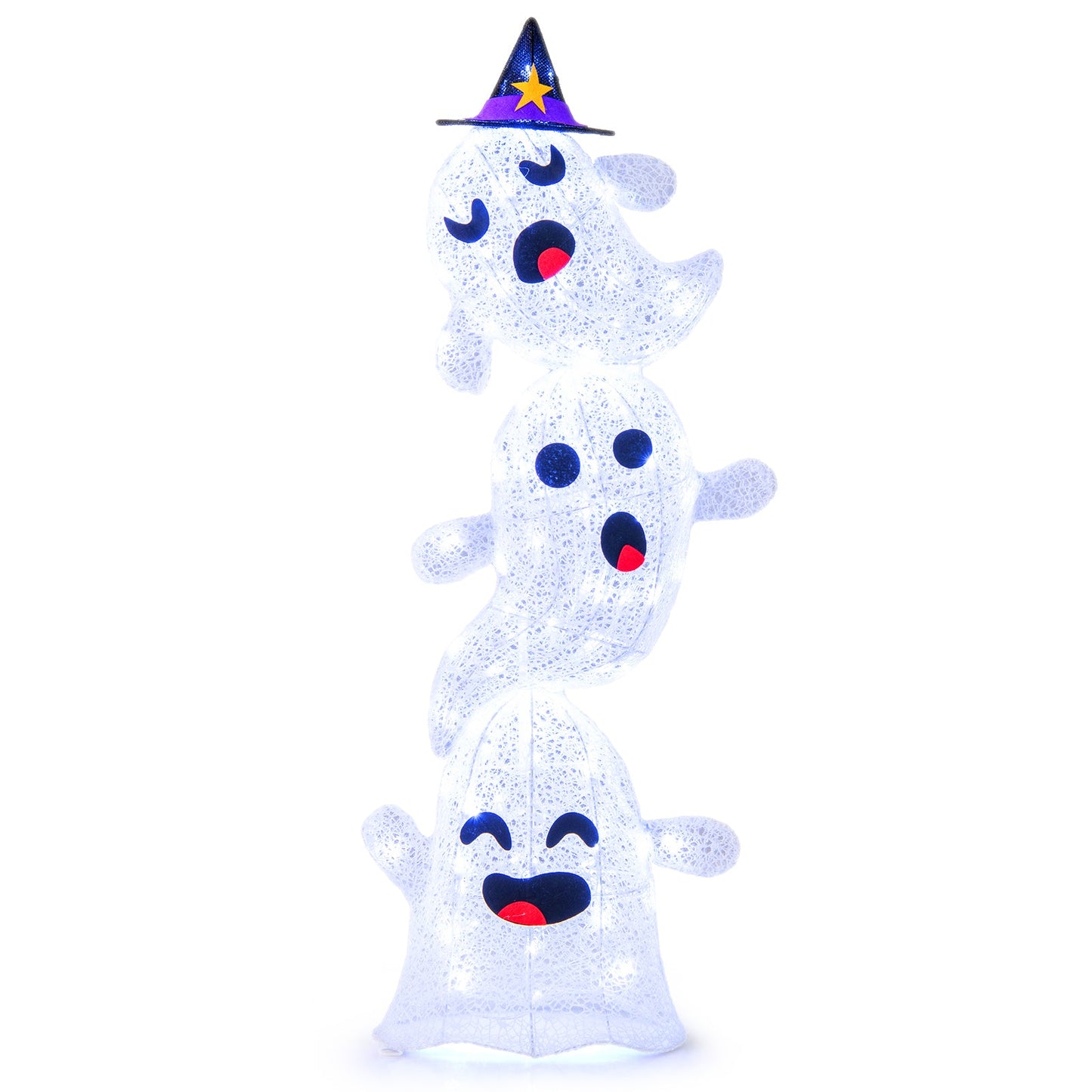 4 ft lighted standing Halloween decoration stacked ghosts with 120 LED lights DirectDeals on Tampa Home & Garden Store