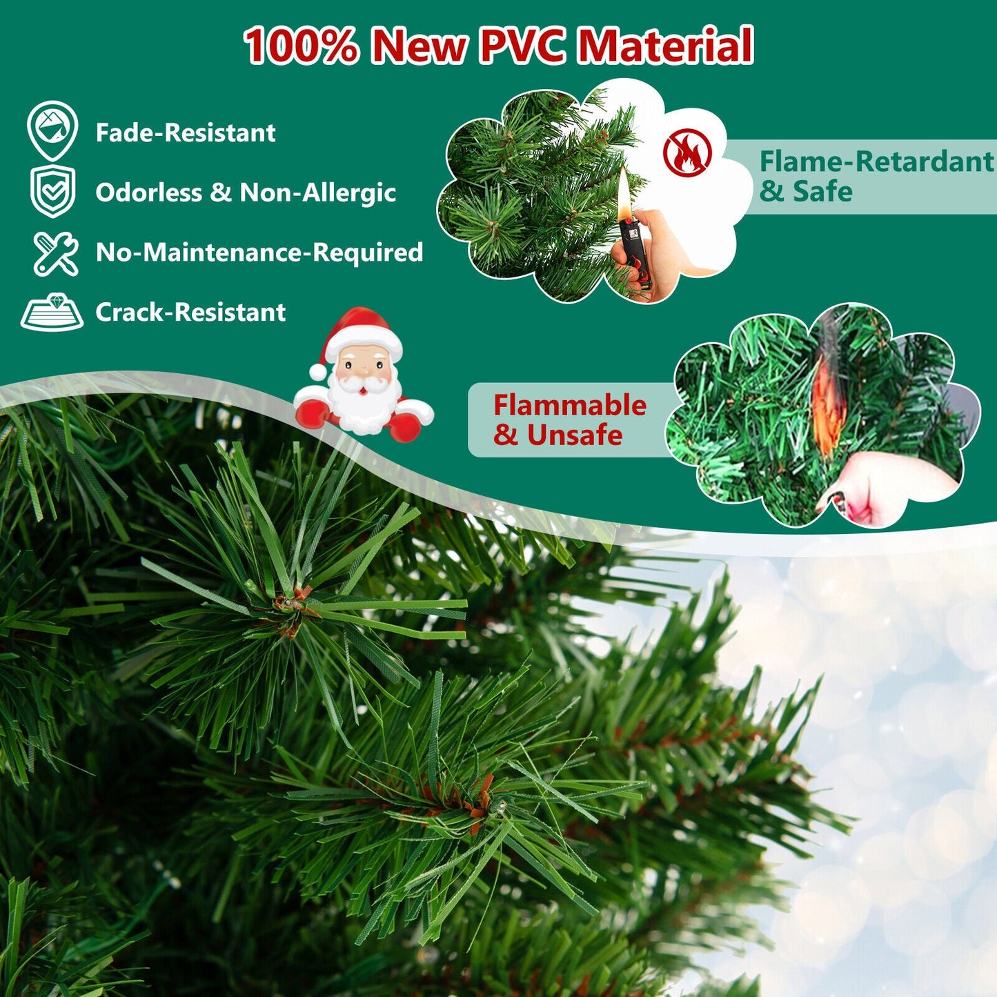 4 Feet Pre-Lit Potted Christmas Tree green PVC artificial tree DirectDeals on Tampa Home & Garden Store