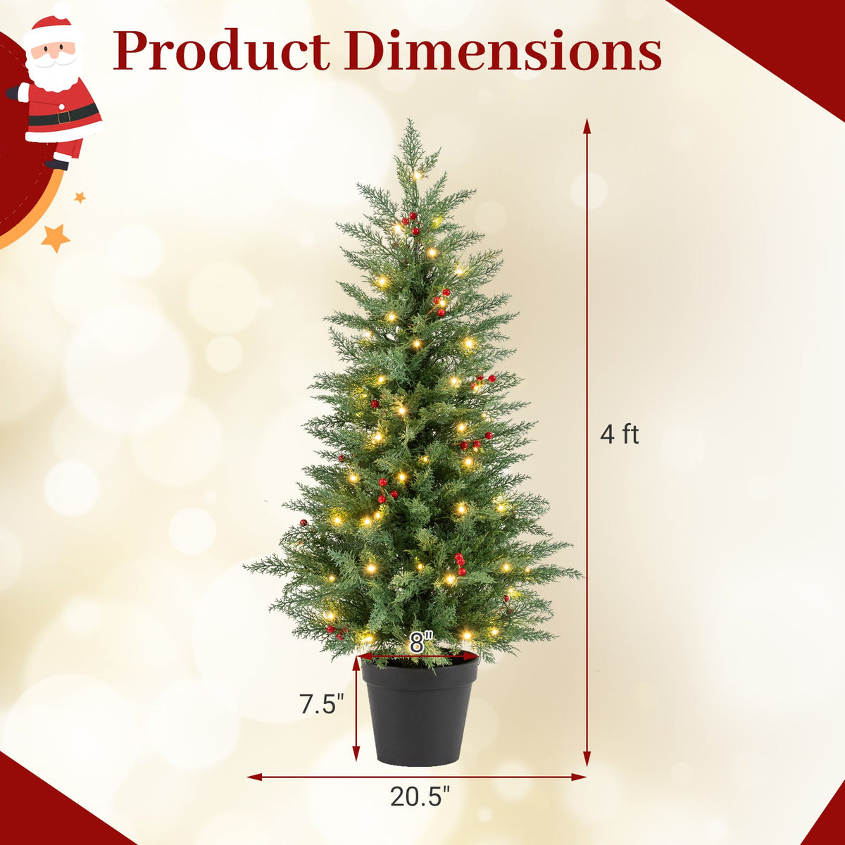 4 ft pre-lit Christmas trees, 70 warm white LEDs, 173 branch tips, DirectDeals 2-pack on Tampa Home & Garden Store