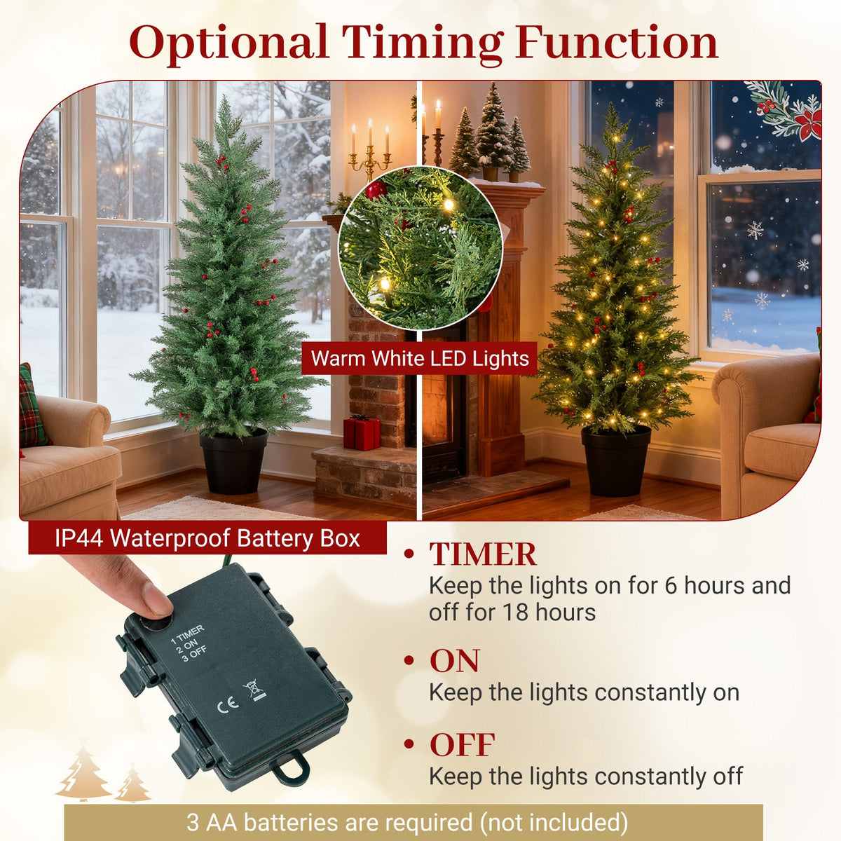 DirectDeals 4 ft pre-lit Christmas trees 2-pack with warm white LED lights artificial trees on Tampa Home & Garden Store